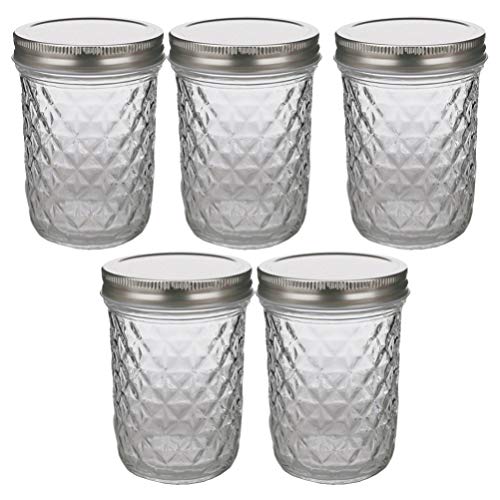 BESTonZON Mason Jar Wide Mouth 5 Stück Einmachgläser Weithals-Einmachgläser Mit Deckel Luftdichter Behälter Für Saft Marmelade Honig Honig Babynahrung 350 Ml Einmachglas Mason Ball von BESTonZON