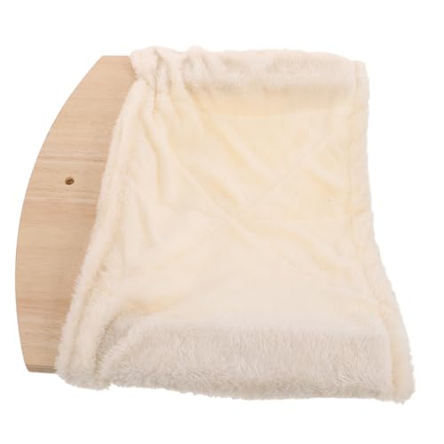 BESTonZON Massive Holz Katzenhängematte Wandregal mit Integrierter Kratzfläche Sichere Kletterplattform mit Abgerundeten Kanten Pflegeleichtes Katzenmöbel für Schlafen und Krallenpflege im von BESTonZON