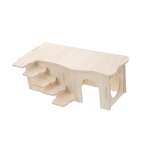 BESTonZON Hamsterhaus Aus Holz Mit Leiter Mäusehaus Zum Spielen Und Schlafen Hamsterversteck Für Kleine Haustiere von BESTonZON