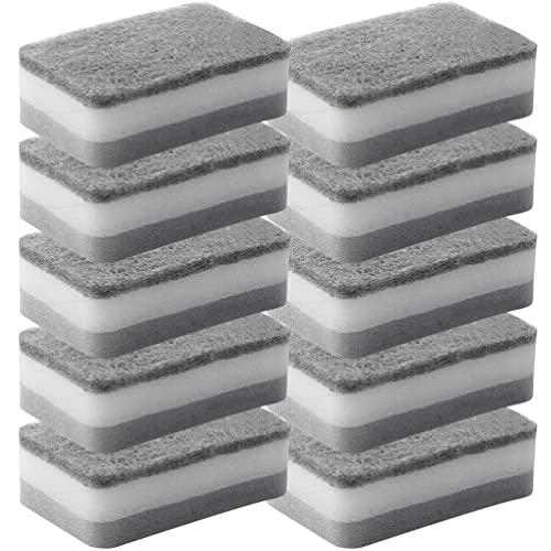 BESTonZON Mehrzweckschwamm 10 Stück Spülschwamm Doppelseitiger Schrubbschwamm Reinigungsschwamm Küchenschwamm Kratzfeste Schwämme Schrubbpads Für Geschirr Töpfe Pfannen Küchenmaschiene von BESTonZON