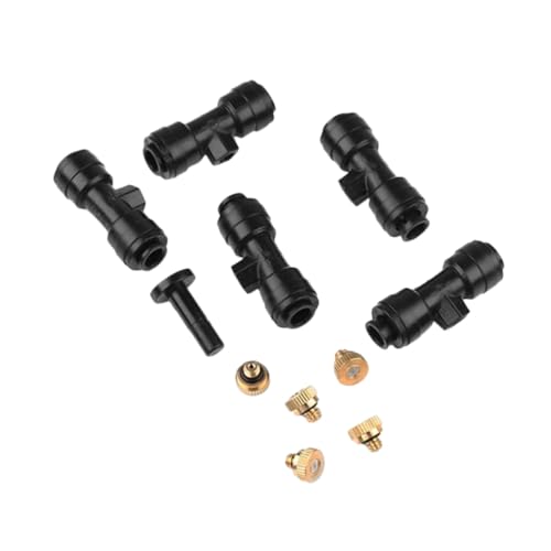BESTonZON Messing Misting Nozzle Tees Teilig Garten Bewässerung Sprühdüse mit Endstopfen Langlebig Rostfrei Wasserersparend Kompatibel für Gartenschlauch und Verteiler von BESTonZON