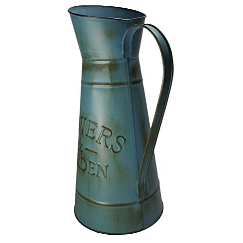 BESTonZON Metallvase Shabby Chic Vase Große Vase Rustikale Krug Primitive Krug Milch Kann Blumenhalter für Dekorative von BESTonZON