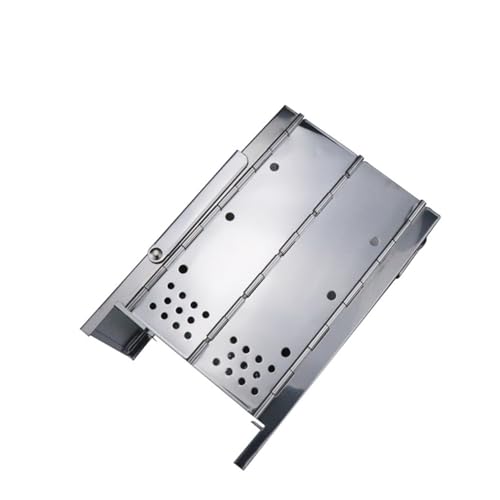 BESTonZON Mini Edelstahl Quadratischer Holzofen Faltbarer Tragbarer Holzkohlegrill mit Breiter Öffnung für Verbesserte Luftzirkulation Rostfrei Hitzebeständig für Outdoor Camping Picknick von BESTonZON