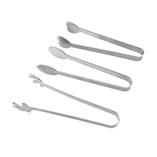 BESTonZON Mini Servierzange Kleine Servierzange Edelstahl Kaffee Servierzange Buffet-servierzange Kaffee Zuckerzange Mini-handzange Kleine Futterzange Mini-zuckerzange Multifunktion Grill von BESTonZON