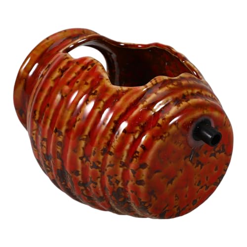 BESTonZON Mini -jar -Ornamente Teiche Gartenfische Ton Wasserfall Dekorationen Wasserspielkrug Wasserkrug-brunnen Besonderheit Tragbar Fließendes Wasser Aquarium Rot Keramik von BESTonZON