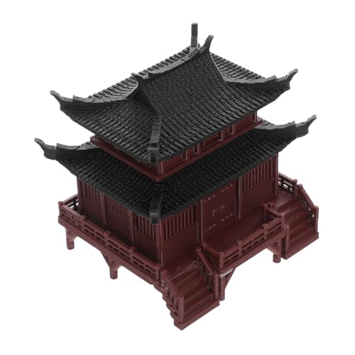 BESTonZON Miniatur Tempel Gartenfigur Asiatischer Zen-pavillon Platzsparende Micro-landschaftsdekoration Geeignet für Aquarium Bonsai Schreibtisch und Fairy Garden Traditionelle Kultur von BESTonZON