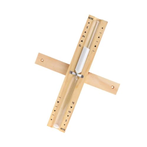 BESTonZON Minuten Sauna Sanduhr aus Naturmaterial und Glas Drehbarer Wand Hourglass Timer Robust und Stilvoll für Badezimmer und Sauna zubehör von BESTonZON
