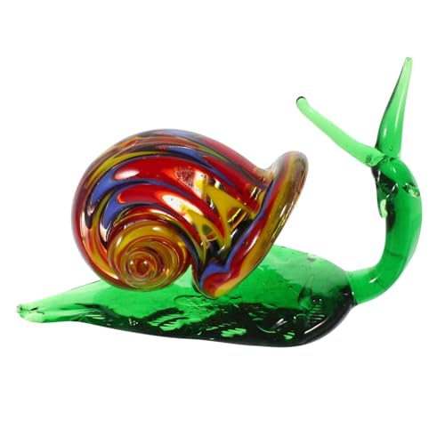 BESTonZON Mundgeblasene Glas Schneckenfigur Realistische Tierdekoration Feine Handwerkskunst Glatte Oberfläche Gartendekor Wohnzimmer Büro Desktop Ornament von BESTonZON