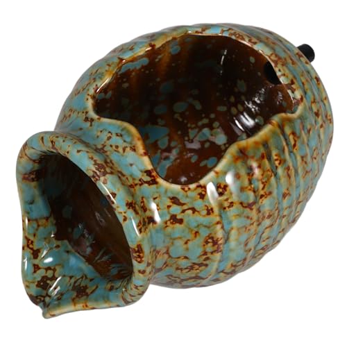 BESTonZON Ökologischer Tontopf Garten wasserbrunnen Krüge für Gartenbrunnen Wasserfallglas für den Innenbereich Vase Landschaftsbrunnenglas Wasserfallglas aus Keramik Green von BESTonZON