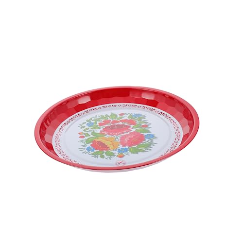 BESTonZON Obstdekor Emaille-Obst- Und Gemüseteller Obstbehälter Rote Pasteten Cojines Decorativos Para Sala Chinesisches Hochzeitstablett Vorspeisenteller Nudelteller Chinesischer Stil von BESTonZON