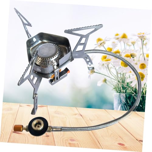 BESTonZON Outdoor Gaskocher Campingkocher aus Edelstahl Faltbarer Windgeschützter Split Gasherd für Picknick Camping Grillen Kraftsparender Stabiler Camping Gaskocher mit Robustem Standfuß BESTonZON Outdoor Gaskocher Campingkocher aus Edelstahl Faltbarer Windgeschützter Split Gasherd für Picknick Camping Grillen Kraftsparender Stabiler Camping Gaskocher mit Robustem Standfuß von BESTonZON