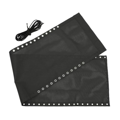 BESTonZON Outdoor Klappstuhl Ersatzbezug Robustes Lounge Chair Reparaturstoff Wetterfestes Patio Ersatzgewebe für Gartenliege und Campingstuhl Inklusive Seilset Passend Schwarz von BESTonZON