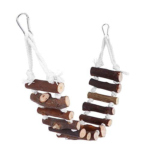 BESTonZON Papageien Kauspielzeug Hängende Holzbrücke Breit Weiche Leiter Hängematte Vogelspielzeug für Papageien Wellensittiche und Kleine Vögel zum Klettern und Schnabeltraining BESTonZON Papageien Kauspielzeug Hängende Holzbrücke Breit Weiche Leiter Hängematte Vogelspielzeug für Papageien Wellensittiche und Kleine Vögel zum Klettern und Schnabeltraining von BESTonZON