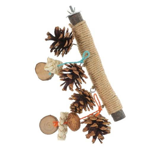 BESTonZON Papageien Kauspielzeug aus Holz Parrot Chew Toy Sitzstange Vogelkäfig Zubehör zum Beschäftigen und Beißen Robust Leicht Fördert Aktivität und Spielspaß für Papageien von BESTonZON