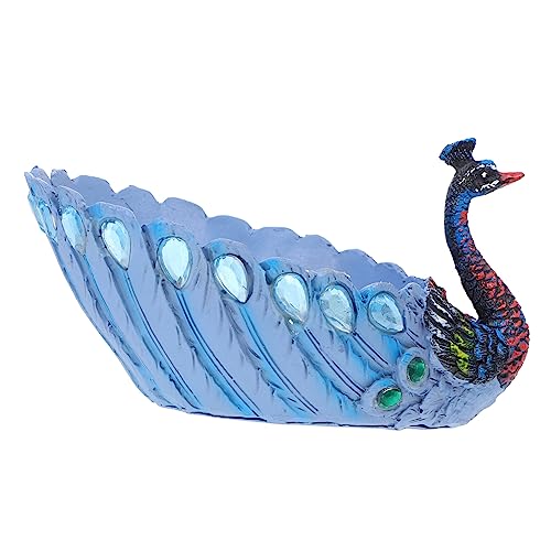 BESTonZON Peafowl Resin Blumentopf mit Ablaufloch Kleiner Dekorativer Pflanztopf für Sukkulenten Langlebiger Kunstharz Übertopf für Wohnzimmer Balkon Garten Modernes Handgefertigtes Design von BESTonZON
