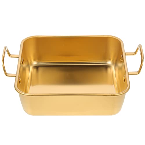 BESTonZON Pfannenwender Quadratische Kuchenform Mit Griffen Kuchen Brownie Lasagnepfanne Auflaufform Antihaft Edelstahl Backformen Zum Geburtstag Hochzeit Jahrestag Gold Cookie-Kuchen von BESTonZON