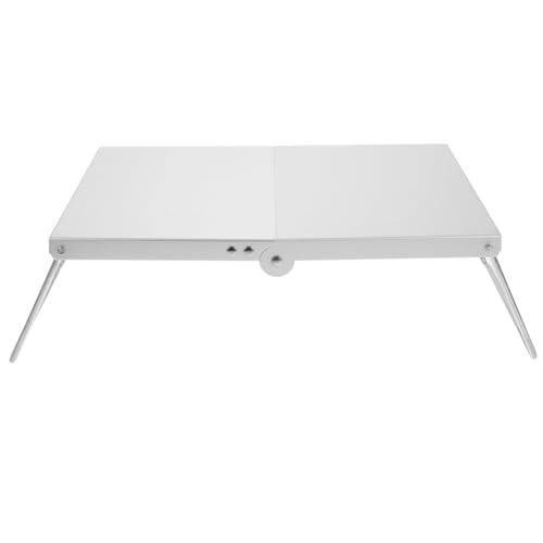 BESTonZON Picknicktisch Kleiner Klapptisch Tragbar Picknickzubehör Tragbarer Strandtisch Fahrtisch Tragbarer Tisch Höhenverstellbarer Klapptisch Aluminiumlegierung Silver von BESTonZON