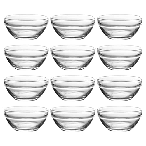 BESTonZON Mini-Container Glaswaren-Set Von 12pcs Glasschalen Pudding Jelly Bowls Haushalt kleine Glasschalen Transparente Schalen Dessertschalen Aus Glas Transparente Schüssel Suppenschüssel von BESTonZON