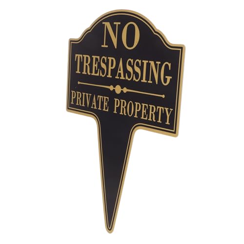 BESTonZON Private Property No Trespassing Schild aus Metall mit Pfahl Wetterfestes Warnschild für Garten und Grundstück Design zur Abschreckung Unerwünschter von BESTonZON
