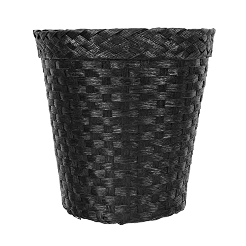 BESTonZON Rattan Korb Papierkorb Geflochtener Mülleimer Tischmülleimer Tischabfalleimer Kleine Tisch Abfallbehälter Kosmetikeimer Schreibtisch Eimer Papiermülleimer für Büro WC Küche Bett von BESTonZON