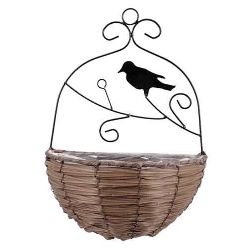 BESTonZON Rattan Wandhängender Blumenampelkorb Halbkreis Pflanzkorb für Zimmerpflanzen Wohnzimmer Dekoration Hängekorb für Blumenarrangements und Aufbewahrung Eleganter Wandblumentopf Braun BESTonZON Rattan Wandhängender Blumenampelkorb Halbkreis Pflanzkorb für Zimmerpflanzen Wohnzimmer Dekoration Hängekorb für Blumenarrangements und Aufbewahrung Eleganter Wandblumentopf Braun von BESTonZON