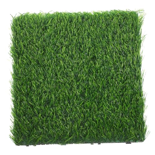 BESTonZON Realistischer Kunstrasen Fliese Interlocking Turf Wetterfest Pflegeleicht für Garten Terrasse Balkon Outdoor Haustierbereich Dekoration von BESTonZON