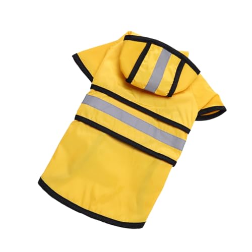 BESTonZON Reflektierender Hunderegenmantel mit Kapuze Elastisches Material Sicher bei Nacht Gelb für Kleine Hunde im Frühling und Sommer von BESTonZON
