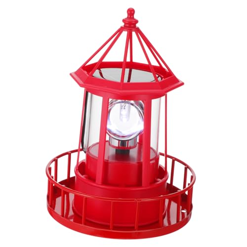 BESTonZON Rotierender Leuchtturm Solar Leuchtturm Rotierendes Licht Solar Leuchtturm Solarleuchten Leuchtturm Solar Leuchtturm Mit Rotierendem Licht Hauslicht Drehbar Eisen von BESTonZON