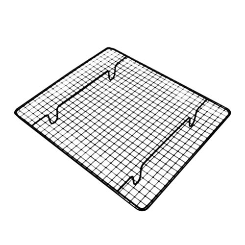 BESTonZON Rundes Kühlgitter Kuchengitter Abkühlgitter Torte Auskühlgitter Backgitter Kühlregal Rechteckiges Kühlgitter Kuchenrost Grillrost Kuchenauskühler für Küche Backen Grillen Schwarz Ofengitter von BESTonZON