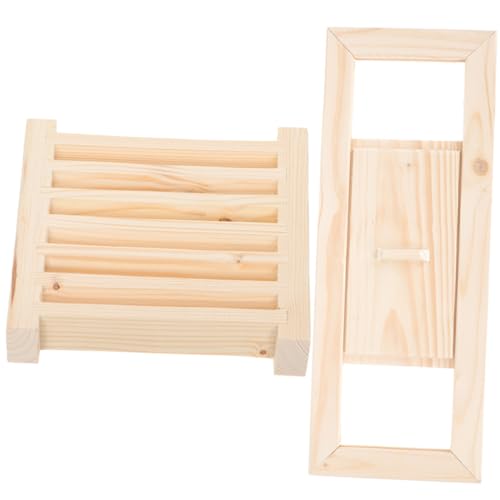 BESTonZON Sauna Lüftungsgitter aus Massivholz Verstellbares Holzfenster mit Jalousien für Sauna Dampfbad Langlebiges Einfach zu Installierendes Lüftungszubehör für Luftzirkulation von BESTonZON