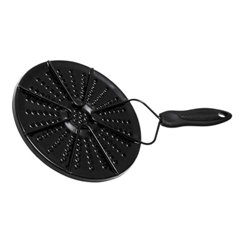 BESTonZON Schwarz Beschichtete Dicke Wärmeverteilerplatte für Gasherd Hitzebeständig und Verbrühschutz Schnelle Hitzeleitung als Simmerplatte und Hitzeschutz für Kleine Töpfe und von BESTonZON