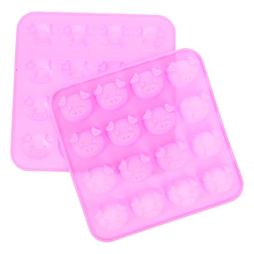 BESTonZON 2 Stück Silikon Eiswürfelformen Dackel Form Eiswürfelbereiter Werkzeug 16 Würfel，Rosa von BESTonZON