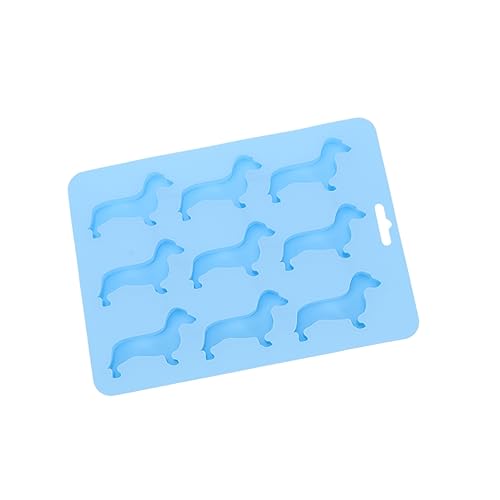 BESTonZON Silikon-Eiswürfelformen Und -Schale In Dackel-Hundeform Eiswürfelform Für Cocktails Eiswürfelform Und Leckerli-Form Wurst-Hundeform Zum Kühlen Von Getränken Kaffee Saft (Blau) von BESTonZON