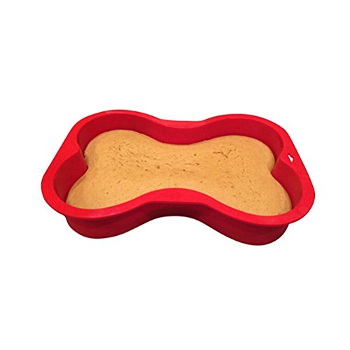 BESTonZON Silikon Hundeknochen Kuchenform für Welpen Hund Geburtstag (rot) von BESTonZON