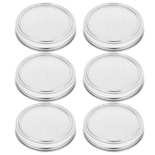 BESTonZON Sprossengläser Deckel Edelstahl Keimglasdeckel 86mm 6 Stücke Keimdeckel Siebdeckel für Gläser Einmachglas Wachsende Sprösslingen Samen Keimgerät Sprossensystem Sprossenzucht von BESTonZON