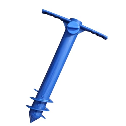 BESTonZON Strandschirm Erdspieß aus Stabilem Kunststoff Wetterfest Bodensteckbarer Sonnenschirmständer für Garten Strand und Camping Sicherer Halt für Sonnenschirme und Strandparasole Blau von BESTonZON