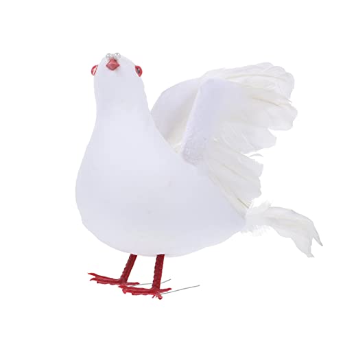 BESTonZON Taube Figur Deko Friedenstaube Künstliche Vögel mit Feder Baumschmuck Deko Dekofigur Kunstvogel Gartenfiguren für Hochzeit Dekoration Gartendeko Balkon Terrassen Tiere Tischdeko 10CM von BESTonZON