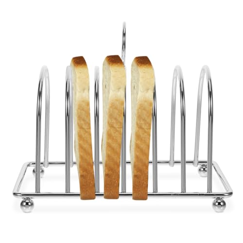BESTonZON Toastständer, Edelstahl Verchromter Toasthalter, Toastständerhalter Toastbrotständer Für Sechs Frühstücksbrotständer Toast-Zubehör Für Frühstück Mittagessen Abendessen BESTonZON Toastständer, Edelstahl Verchromter Toasthalter, Toastständerhalter Toastbrotständer Für Sechs Frühstücksbrotständer Toast-Zubehör Für Frühstück Mittagessen Abendessen von BESTonZON