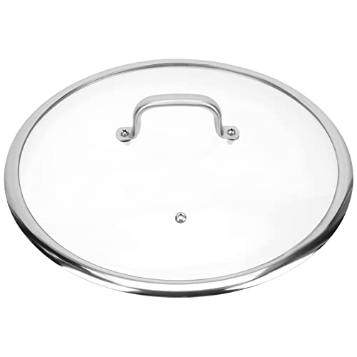 BESTonZON Topfdeckel Pfanne Deckel Edelstahl Bratpfanne Deckel Hitzebeständig Hot Pot Deckel Universaldeckel mit Griff Pfannendeckel für Töpfe Pfannen Pfannenbraten 34cm von BESTonZON