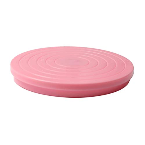 BESTonZON 1 Stück 360-Grad-Kuchendrehteller aus Kunststoff, drehbarer Kuchenteller, geeignet zum Backen von Gebäck, Werkzeug zur Herstellung von Zuckergussmustern (Rosa) von BESTonZON