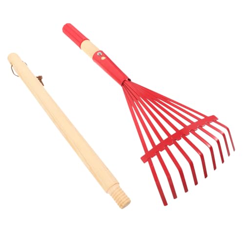 BESTonZON Garden Rake Mit Abnehmbarem Holzgriff Ergonomischer Rechen Für Mädchen Für Gartenarbeiten Laubreinigung Und Vielseitiges Gartengerät Für Kleine von BESTonZON