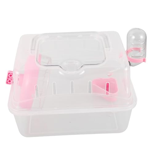 BESTonZON Transparenter Hamster Transportkäfig Tragbar Kleintier Käfig Outdoor Gehege Sicher Für Hamster Mäuse Meerschweinchen Haustier Reisebox von BESTonZON