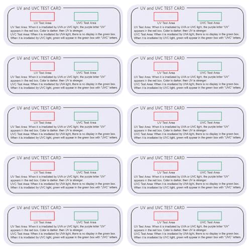 BESTonZON UVC-Lichttester 10pcs Indoor -UVC -Testkarten täglich Light Testkarten verwenden UVC-Lichtausweis BESTonZON UVC-Lichttester 10pcs Indoor -UVC -Testkarten täglich Light Testkarten verwenden UVC-Lichtausweis von BESTonZON