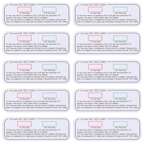 BESTonZON UVC-Lichttester 10pcs Indoor -UVC -Testkarten täglich Light Testkarten verwenden UVC-Lichtausweis von BESTonZON