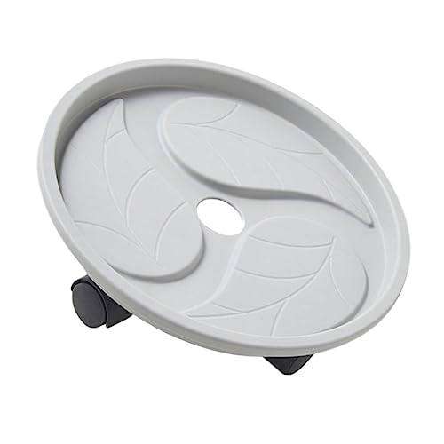 BESTonZON Verdickte Plastikschale Pflanzenbasis Pflanzräder Blumentöpfe Stehen groß Pflanzwagen rollender Pflanzer Rad-Blumentopf-Tablett Blumenpot -Rack Palettentopf Grey von BESTonZON