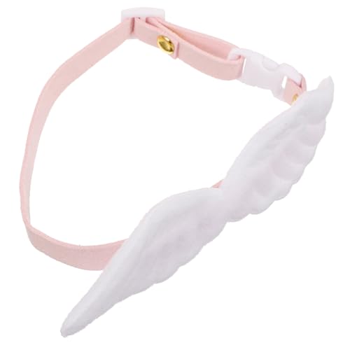 BESTonZON Verstellbares Dekoratives Haustier mit Flügel Design Verstellbar und Strapazierfähig für Kleine Hunde und Komfortabler Katzenkragen in Weiß Accessoire für Besondere Anlässe von BESTonZON