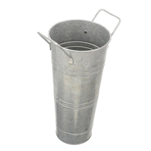 BESTonZON Vintage Hoher Regenschirmständer Wasserdichter Regenschirmhalter im Eimer Design Stabiler Regenschirmkorb für Eingangsbereich Büro und Restaurant Silber Matter Farbton BESTonZON Vintage Hoher Regenschirmständer Wasserdichter Regenschirmhalter im Eimer Design Stabiler Regenschirmkorb für Eingangsbereich Büro und Restaurant Silber Matter Farbton von BESTonZON
