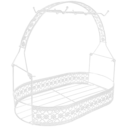 BESTonZON Tassenregal Metallhalter Wasserbecherhalter mit Abtropffunktion Kreatives Becher Display Regal für 6 Tassen Ovaler Aufbewahrungskorb Weiß für Küche und Wohnzimmer BESTonZON Tassenregal Metallhalter Wasserbecherhalter mit Abtropffunktion Kreatives Becher Display Regal für 6 Tassen Ovaler Aufbewahrungskorb Weiß für Küche und Wohnzimmer von BESTonZON