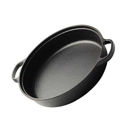 BESTonZON gusseiserne Pfanne gusseisenpfanne pfannenwender Bratpfanne Eisenpfanne mit Griffen Outdoor-Grillplatte Pfannkuchenpfanne Pizzapfanne für den Haushalt Koch Utensilien Steak von BESTonZON