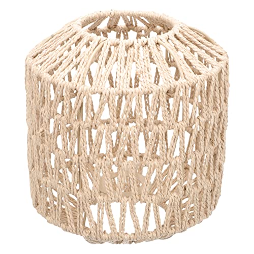 BESTonZON Makramee Lampenschirm Handgewebt Papierseil Boho Pendelleuchtenschirm Deckenleuchte Kronleuchter Lampenabdeckung B?hmisches Deko f¨¹r Wohnzimmer Schlafzimmer von BESTonZON